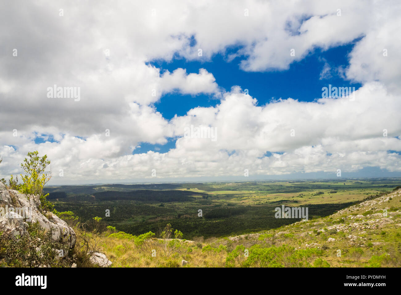 Luftaufnahme Landschaft Szene in ländlicher Umgebung in der Provinz Rocha Uruguay sierra Rocha Stockfoto