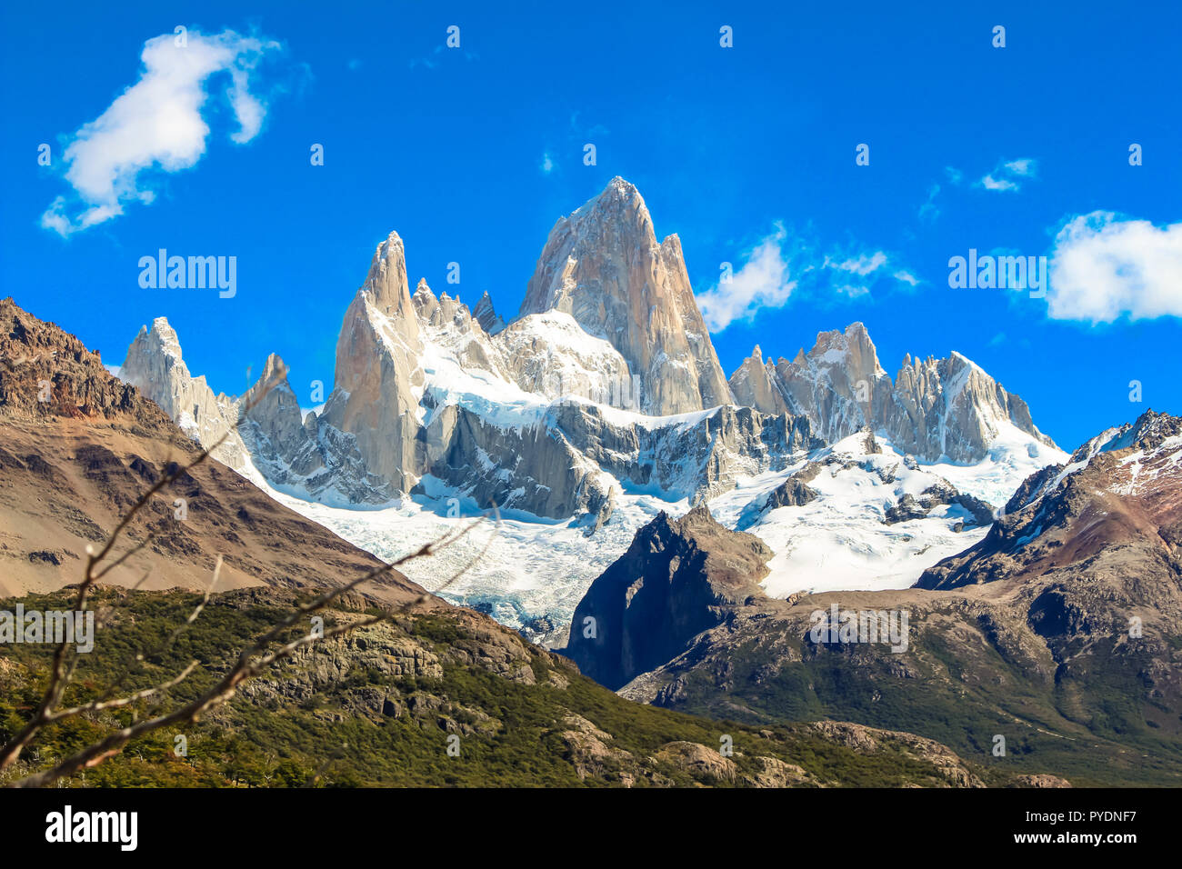 Mount Fitz Roy in El Chalten, Nationalpark Los Glaciares in Argentinien Stockfoto