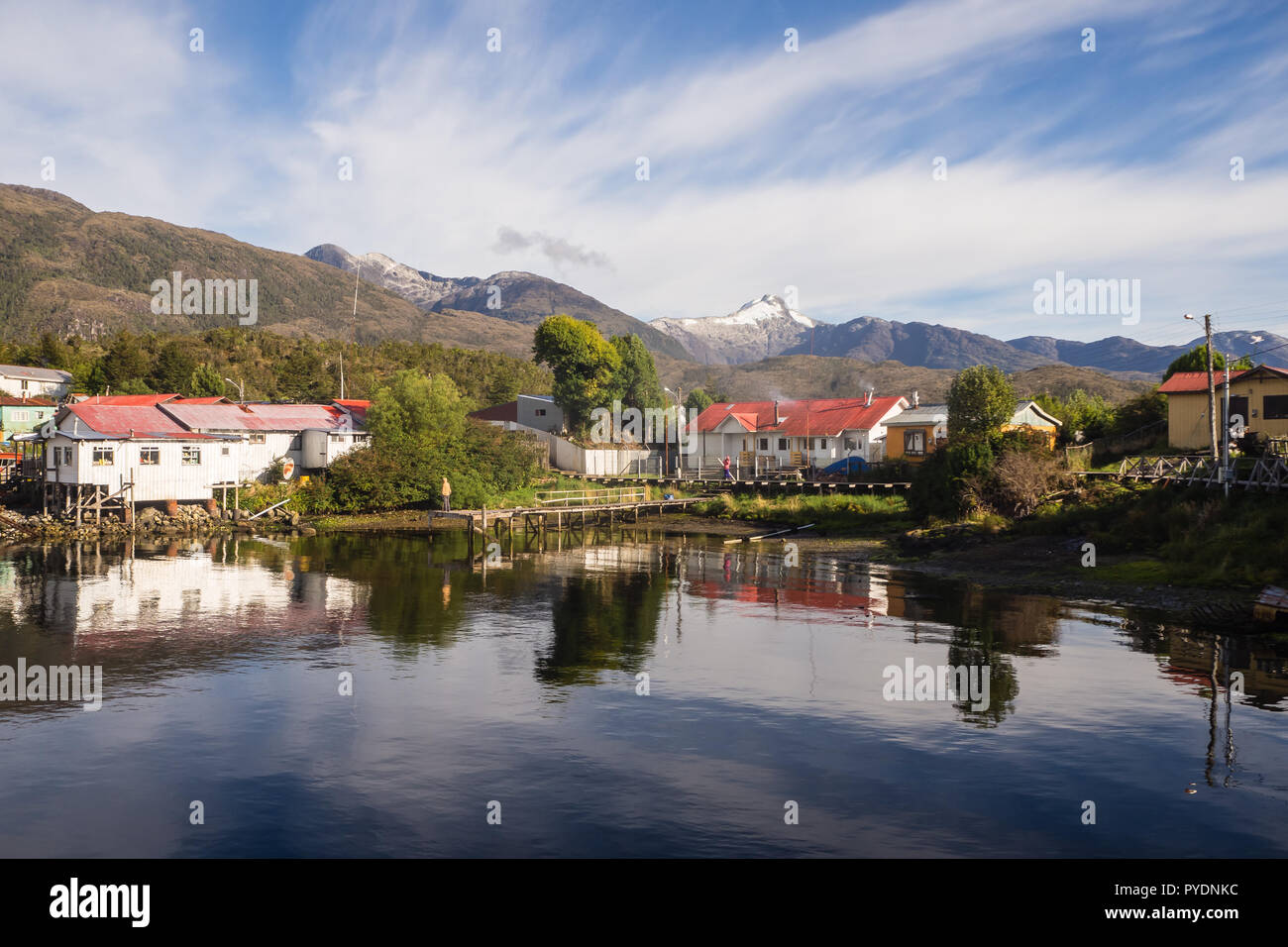 Puerto Eden in chilenischen Fjorde, Patagonien. Stockfoto