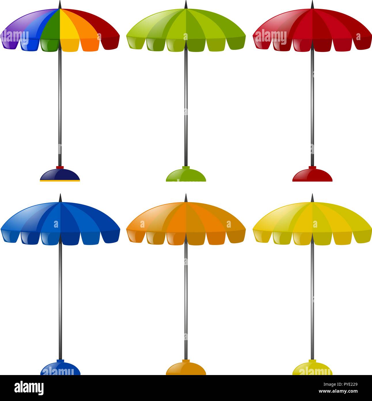 Dach in sechs verschiedenen Farben Abbildung Stock Vektor