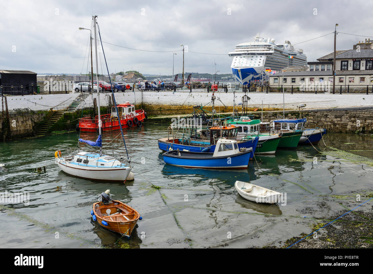 Fischerboote am Kennedy Pier, Cobh, County Cork, Republik von Irland Stockfoto