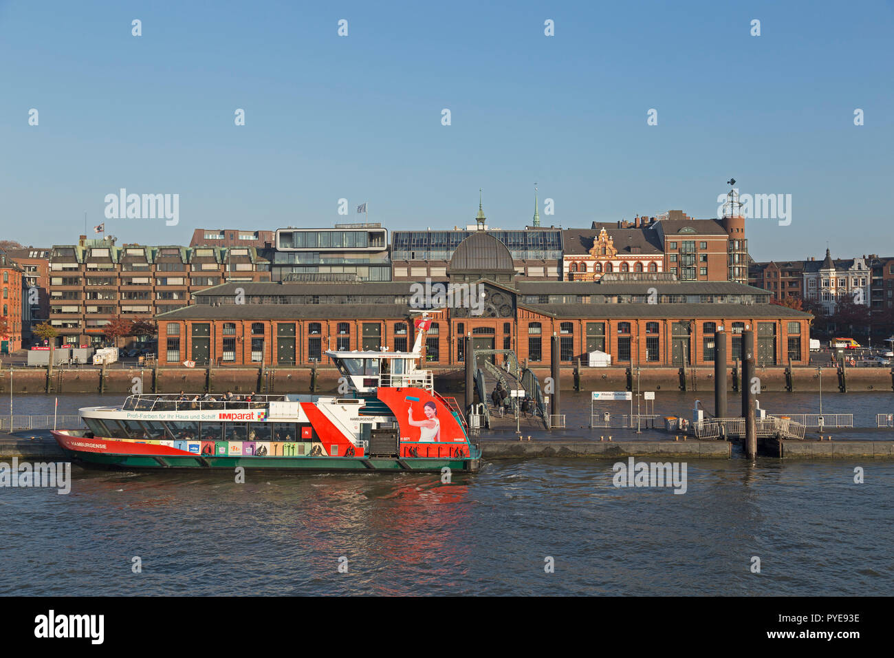 Ferry Bridge Altona (Fischmarkt), Hamburg, Deutschland Stockfoto