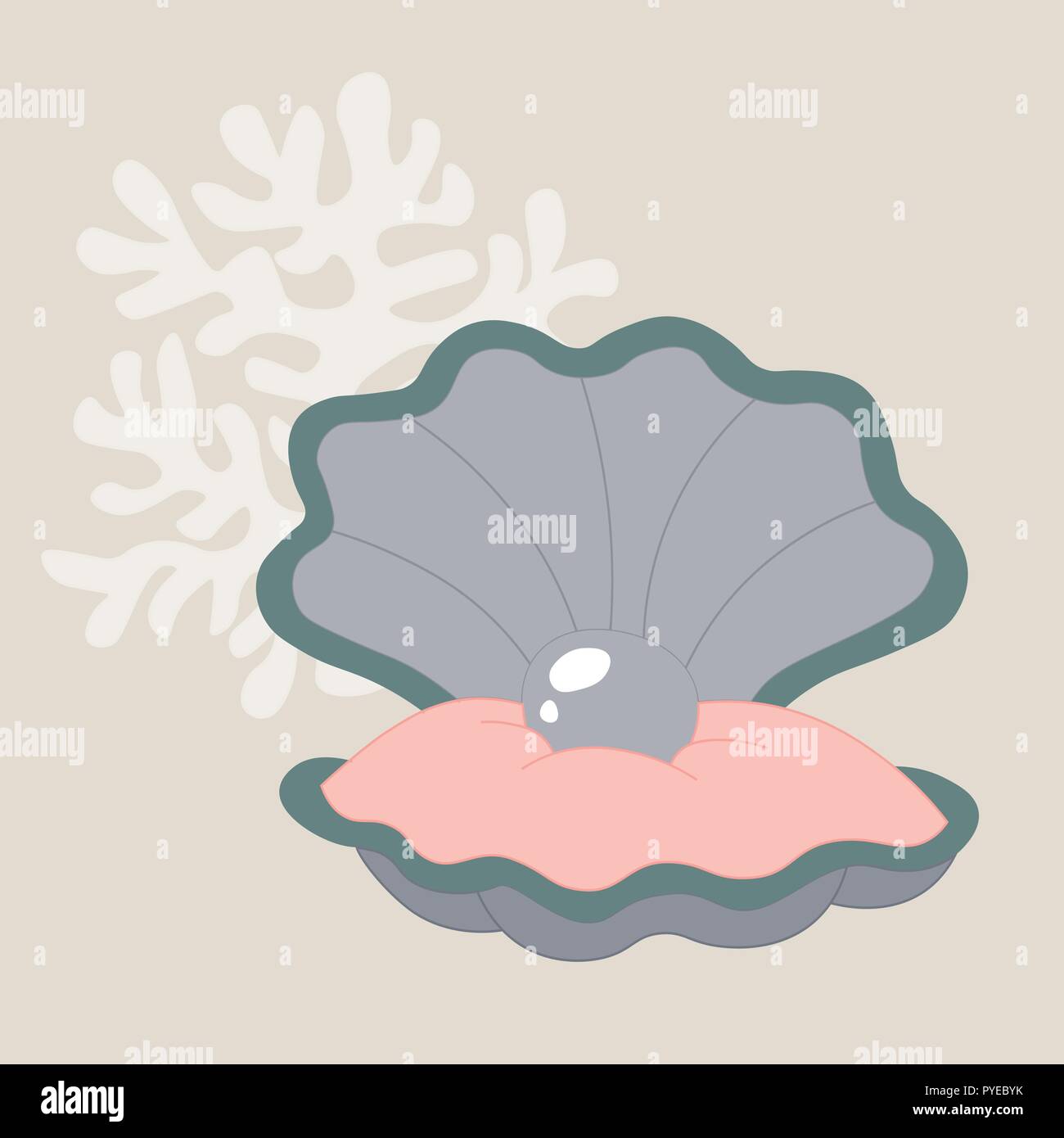 Perle in einer Muschel Vector Illustration Alamy