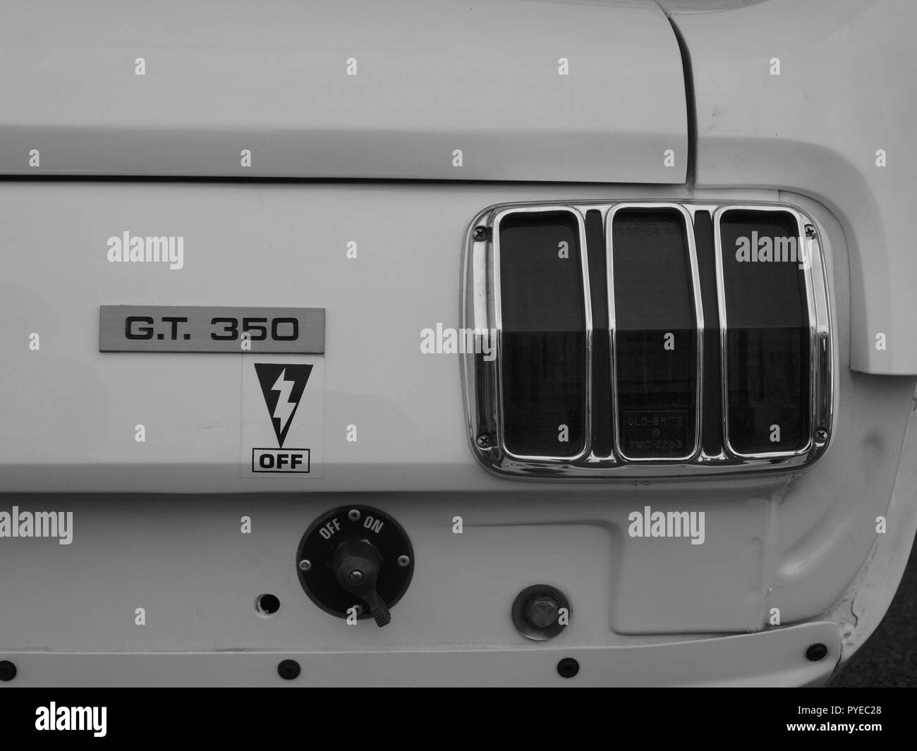 Oldtimer Details in Schwarz und Weiß Stockfoto