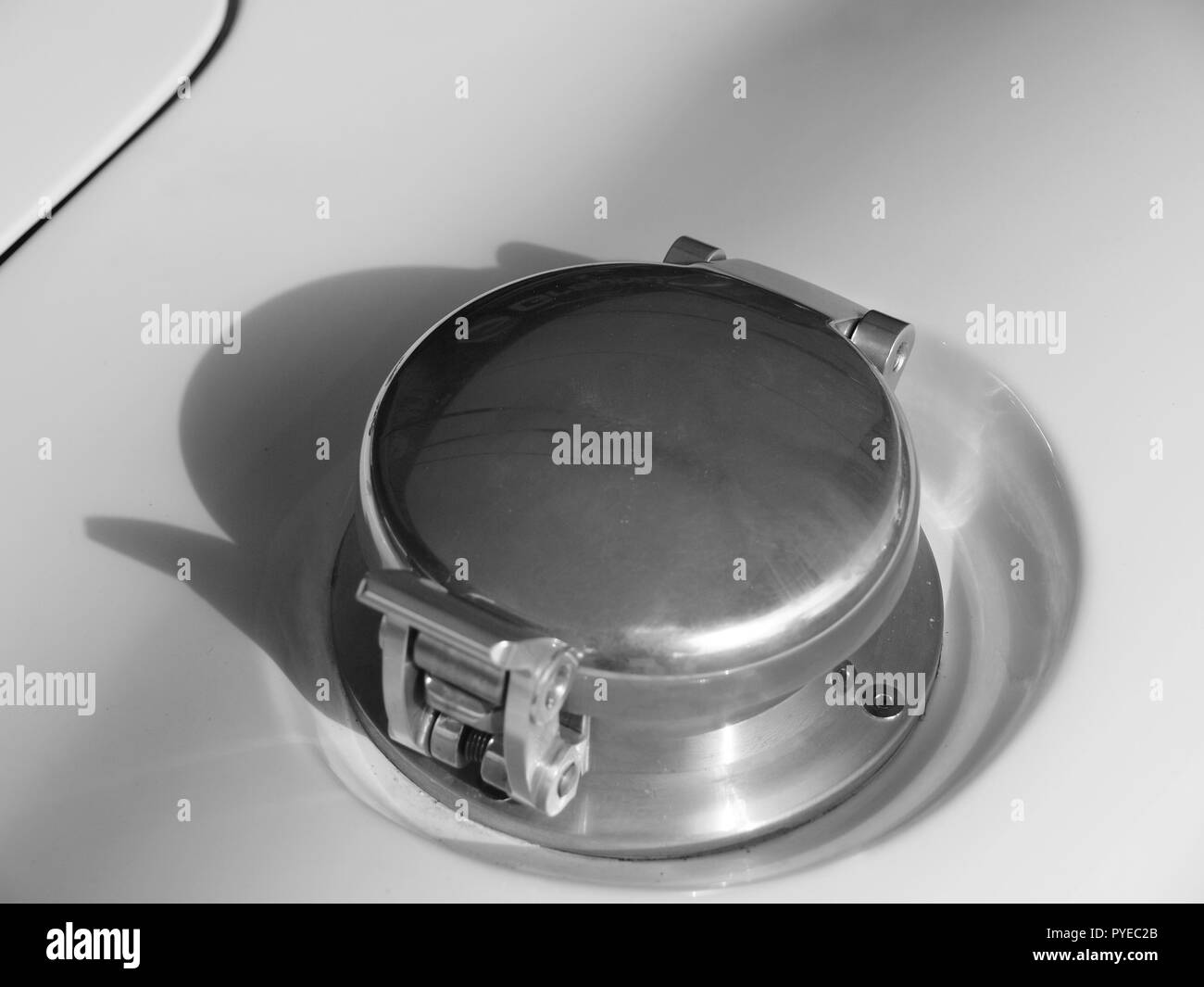 Oldtimer Details in Schwarz und Weiß Stockfoto