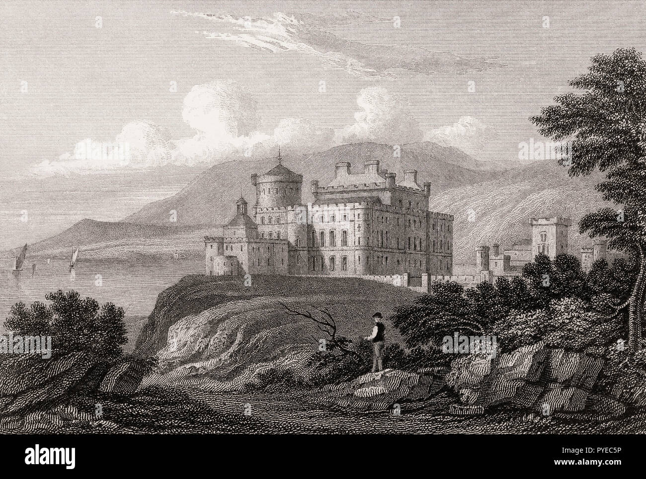Culzean Castle in der Nähe von Totnes, Ayrshire, 19. Jahrhundert, von modernen Athen von Th. H. Hirte Stockfoto