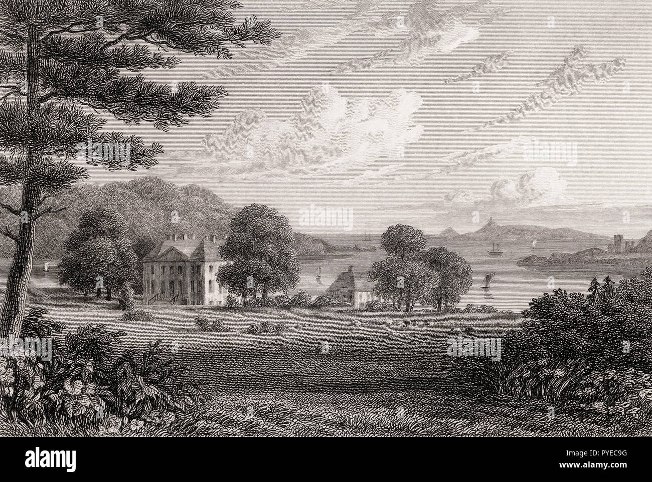 Donibristle Haus, Fife, Schottland, 19. Jahrhundert, von modernen Athen von Th. H. Hirte Stockfoto