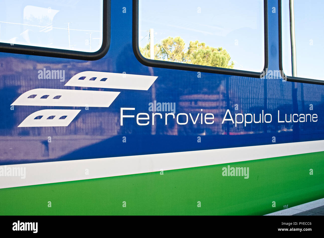 FAL, Ferrovie Appulo Lucane, italienischen Eisenbahnnetz, Züge verbinden Bari, Apulien Matera, Basilikata, über Altamura, Gravina und den Park von M Stockfoto