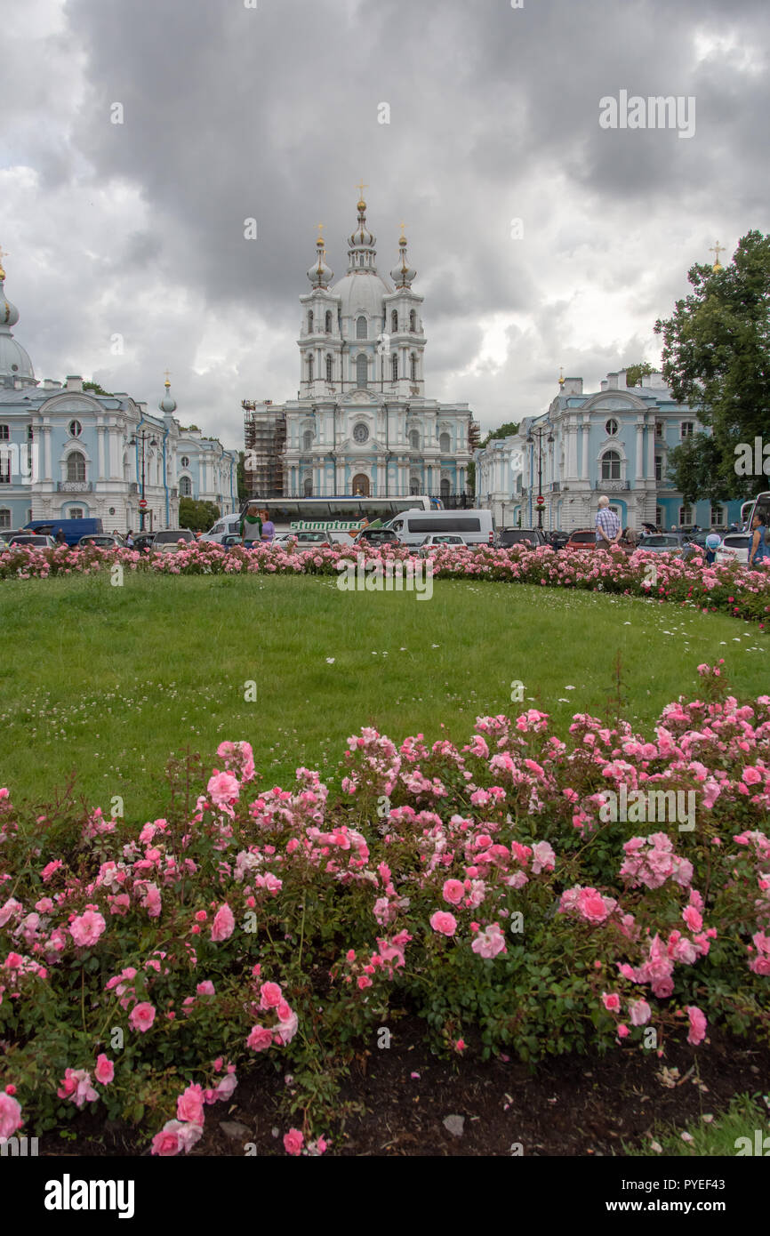 Smolny-Kathedrale in St. Petersburg, Russland Stockfoto