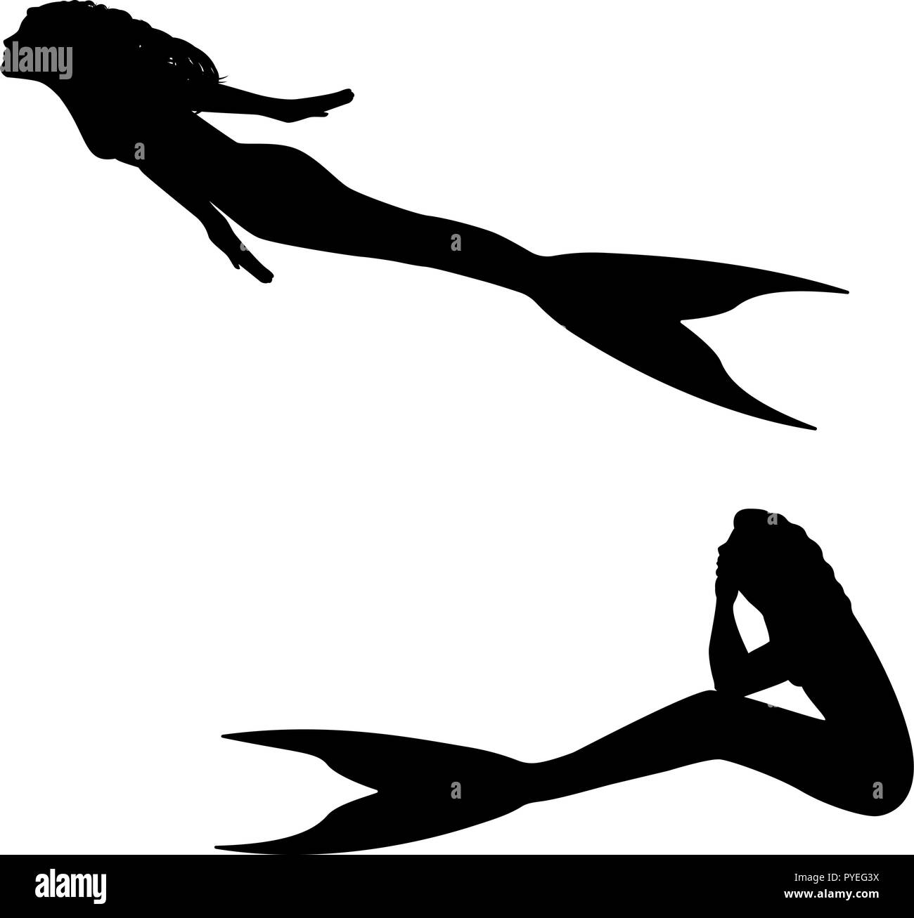 Meerjungfrau silhouette -Fotos und -Bildmaterial in hoher Auflösung – Alamy