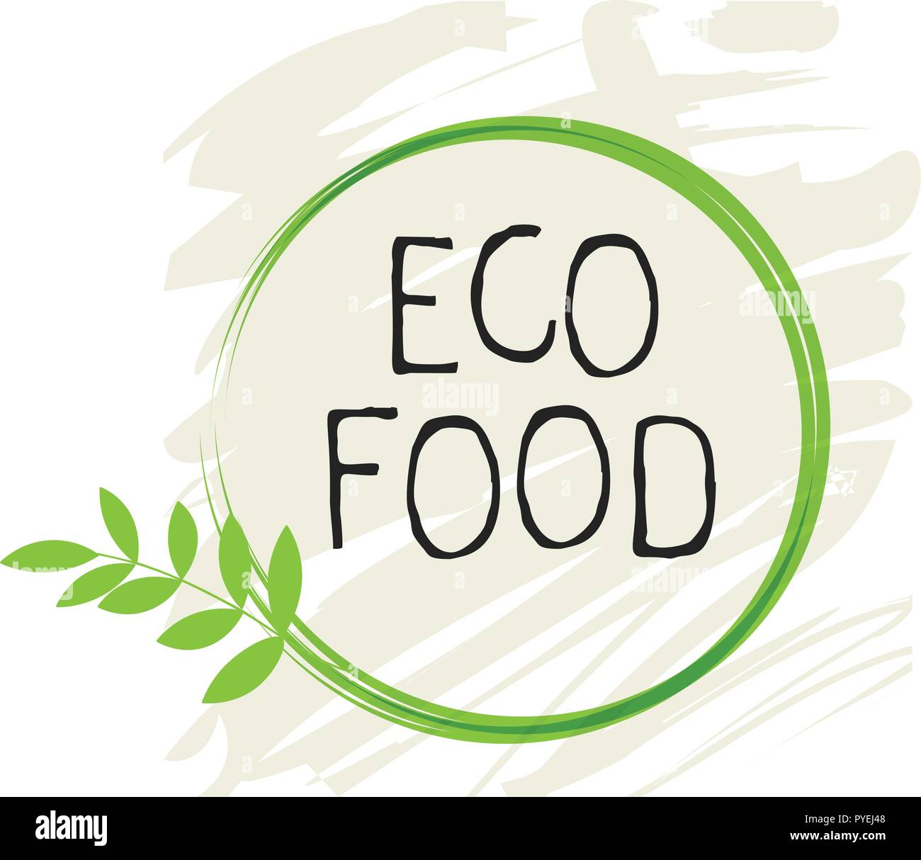 Eco essen Label und hochwertiges Produkt Abzeichen. Bio gesunde organische, 100 Bio und natürliches Produkt, das Symbol. Embleme für Cafe, Verpackung. Vektor Stock Vektor