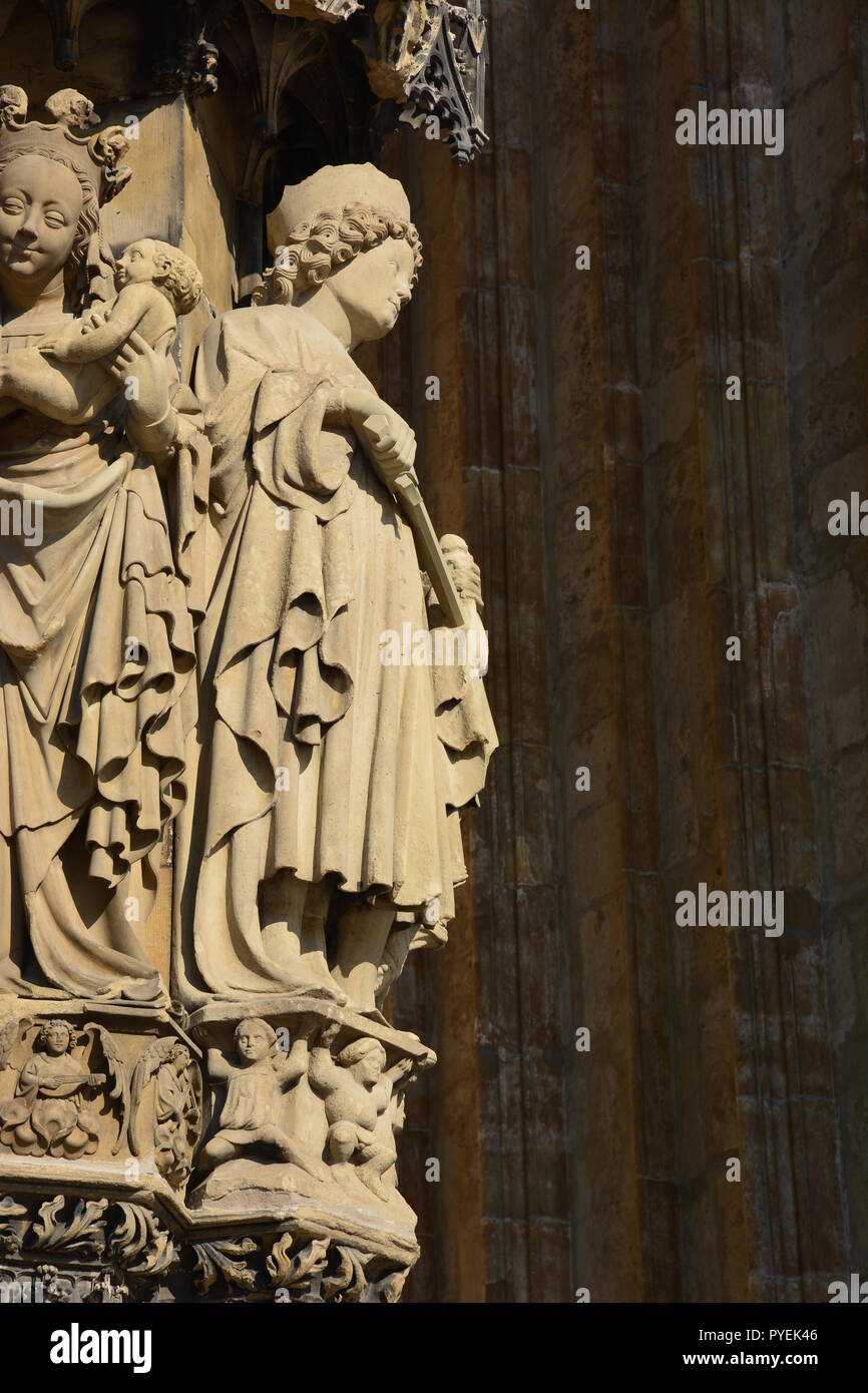 Ulm, Deutschland - Detailansicht der Ulmer Münster in der historischen Stadt Ulm, Deutschland Stockfoto