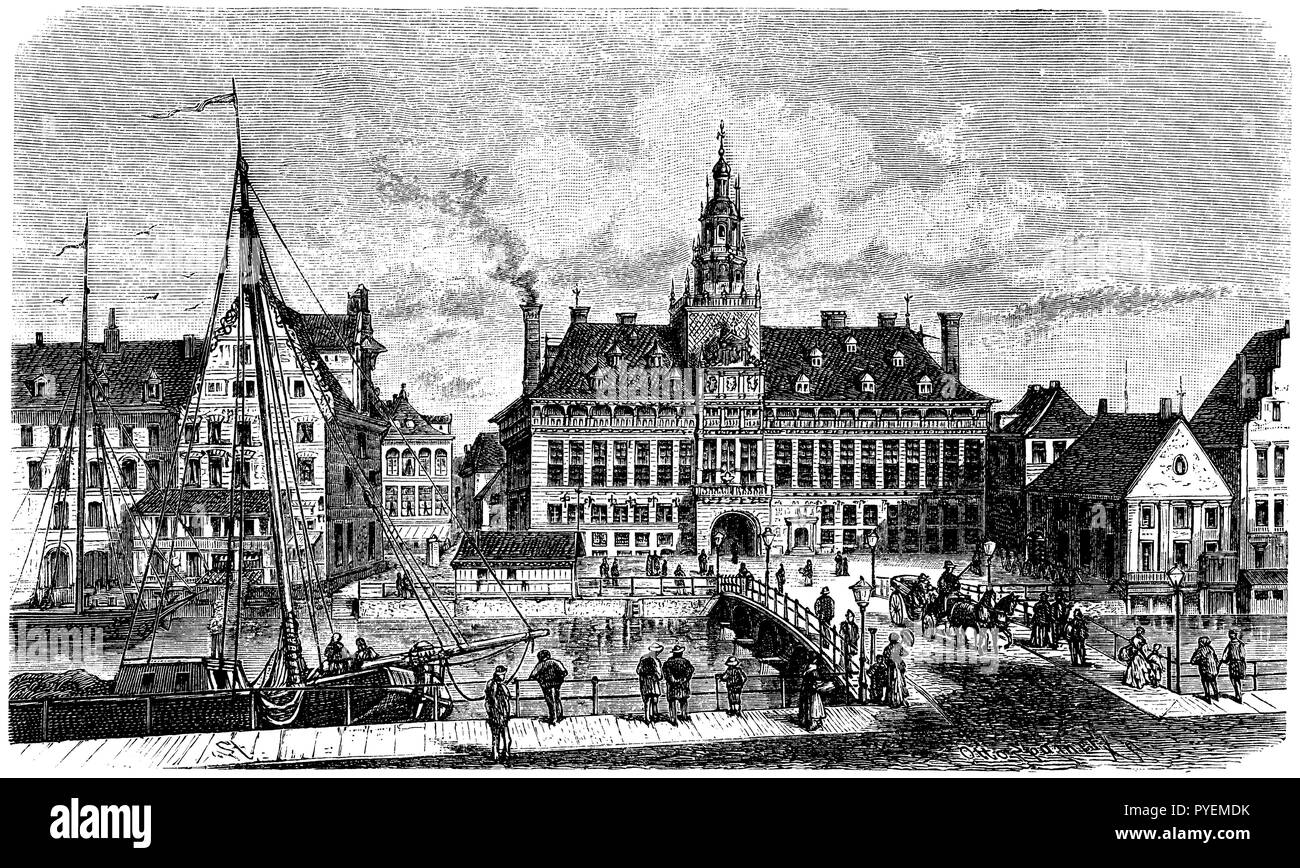 Rathaus in Emden, Stockfoto