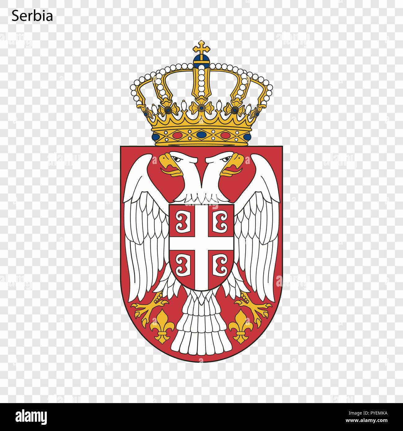 Symbol für Serbien. Nationale Emblem Stock Vektor