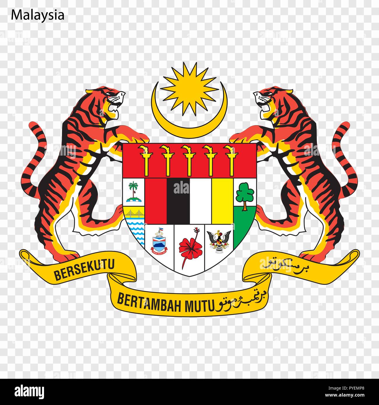 Symbol von Malaysia. Nationale Emblem Stock Vektor