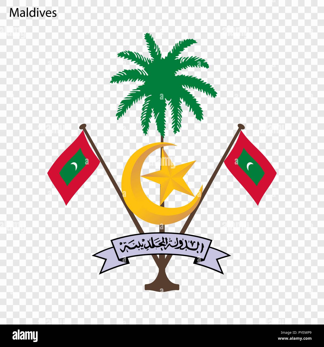 Symbol der Malediven. Nationale Emblem Stock Vektor