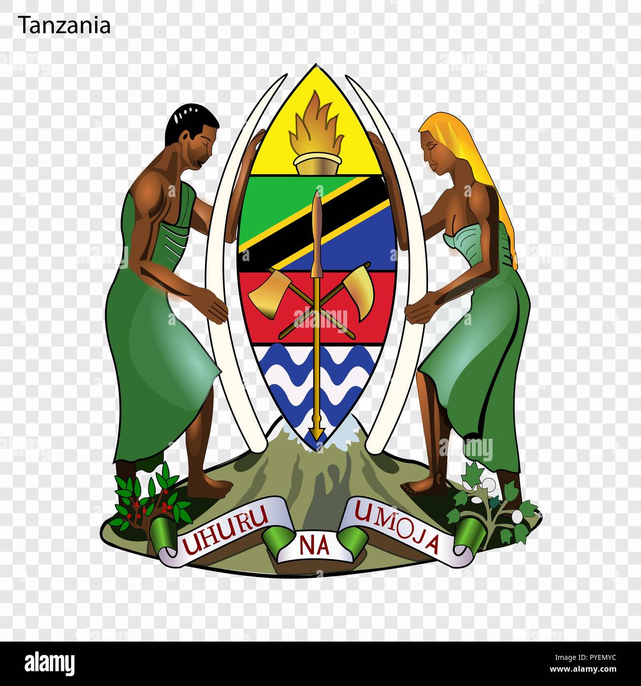 Symbol für Tansania. Nationale Emblem Stock Vektor