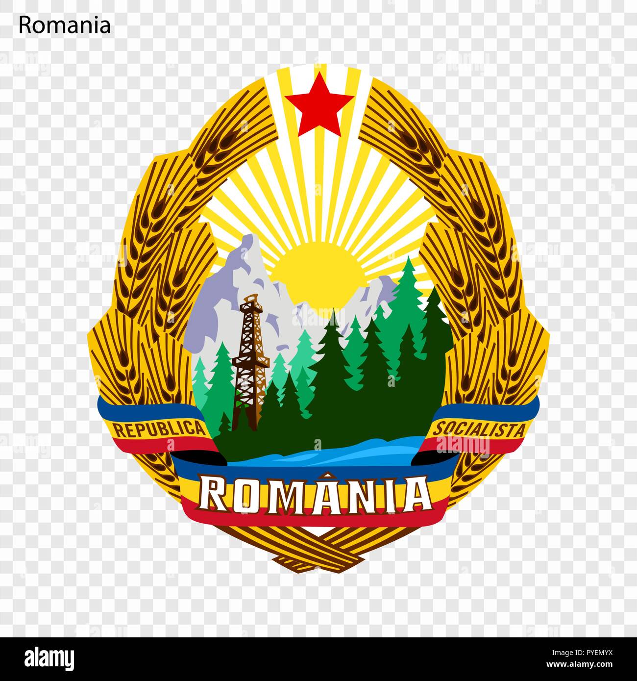 Alte Wappen Rumänien Stock Vektor