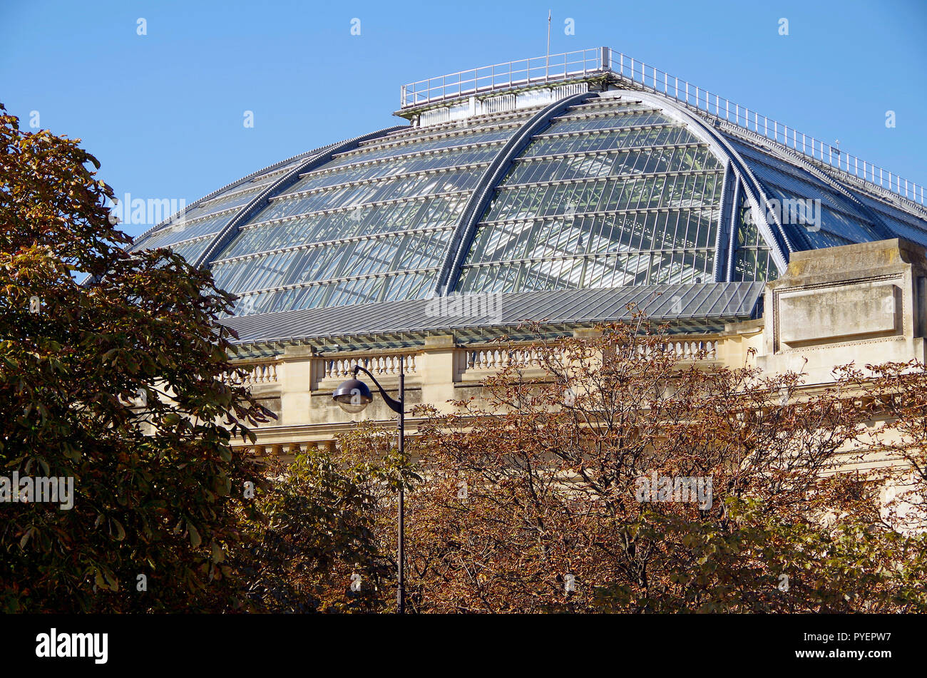 Paris Frankreich. Grand Palais, Petit Palais & Pont Alexander III., die in einer formalen Plan der Website für die Weltausstellung gebildet Stockfoto