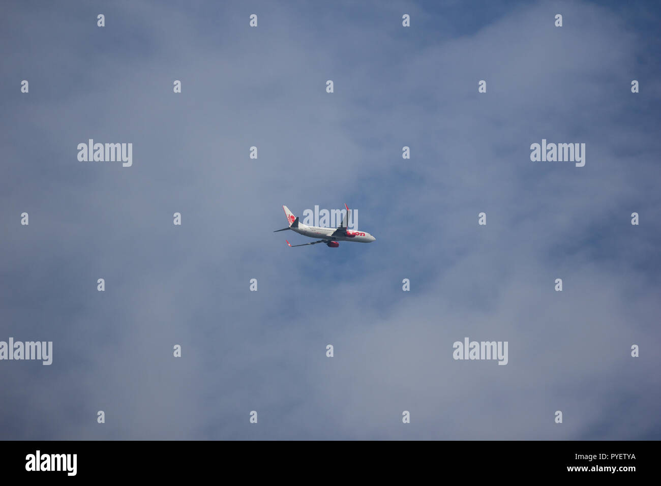 Chiangmai, Thailand - 23. Oktober 2018: HS-LUO Boeing 737-800 der Thai lionair Airline. Von Chiangmai Flughafen in Bangkok. Stockfoto