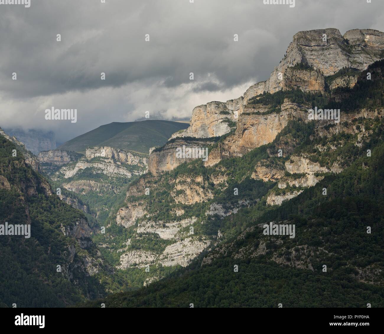 Ein Blick in den Canyon Anisclo Stockfoto