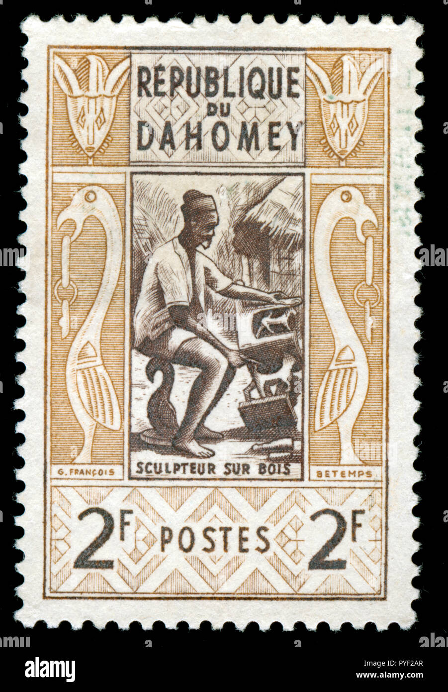 Poststempel Briefmarke von Dahomey in der Berufe in der Serie 1961 Stockfoto