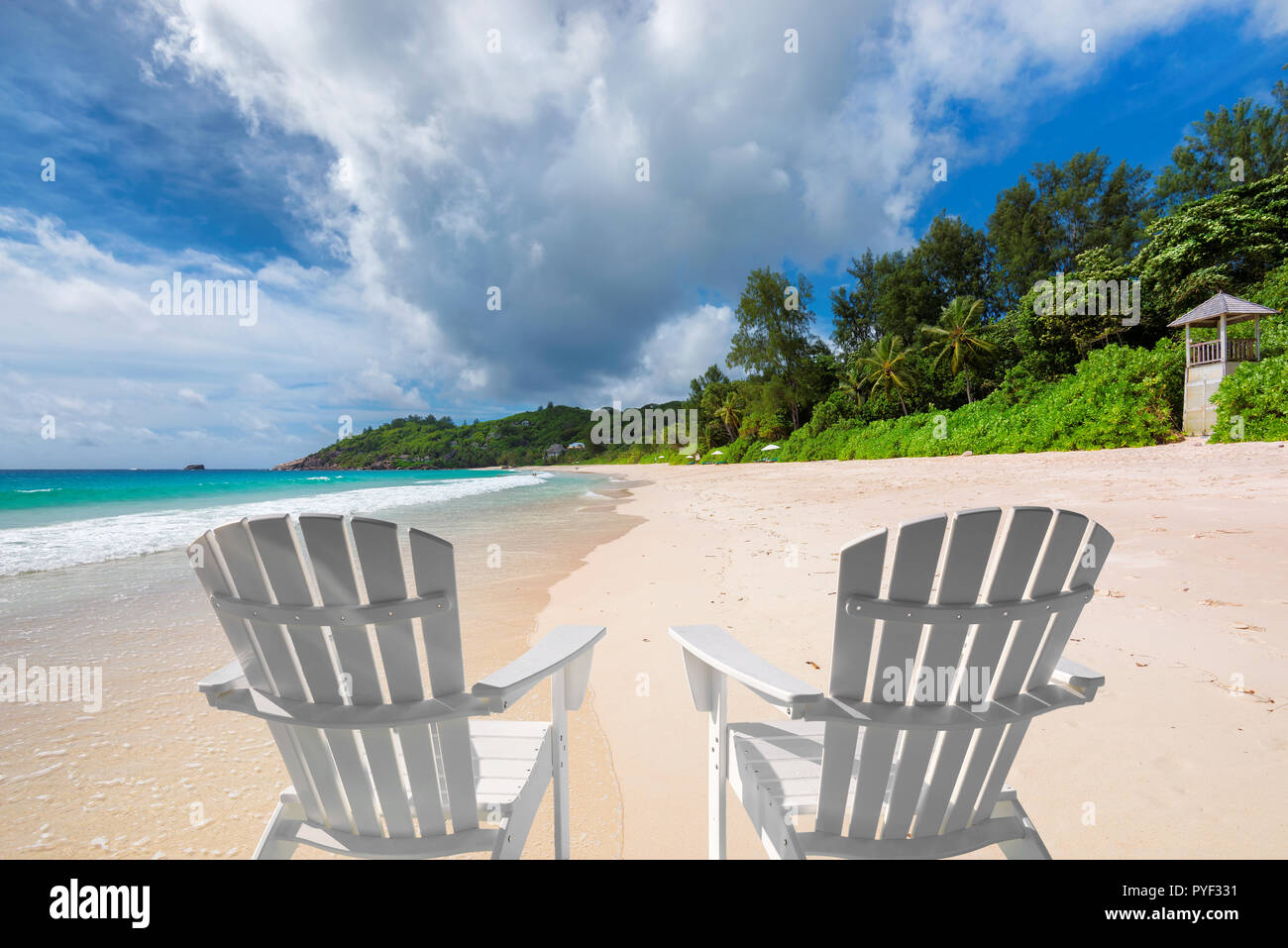 Ferienhäuser Strand in Paradise Island. Stockfoto Ferienhäuser Strand in Paradise Island. Stockfoto