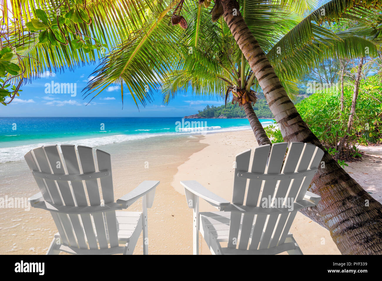Ferienhäuser Strand in Paradise Island. Stockfoto Ferienhäuser Strand in Paradise Island. Stockfoto