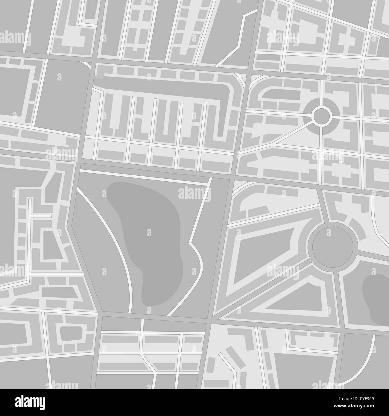 Abstrakte Stadtplan. Schwarz und Weiß Stock Vektor