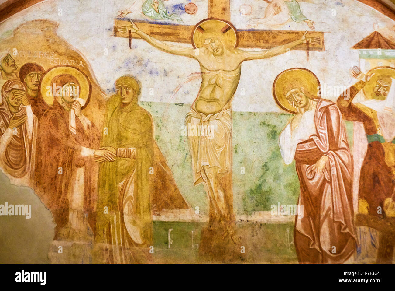 Italien, Friaul Julisch Aquilee, Aquileia, Basilika von Santa Maria Assunta, neunten Jahrhundert christliche Fresken, Krypta Decke, Stockfoto