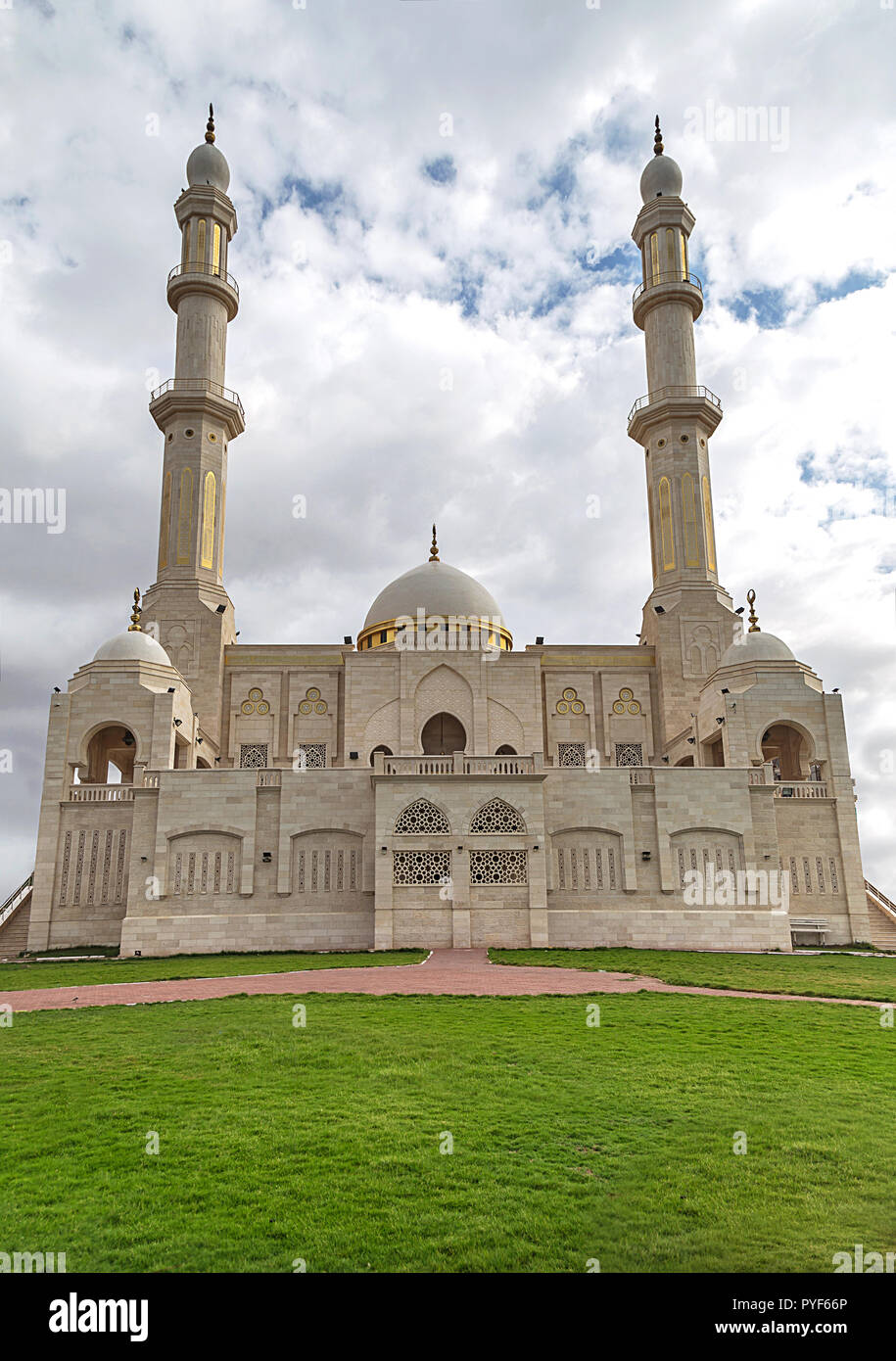 Ein Foto von Al-Hasaina Moschee, in Gaza Stadt. Stockfoto