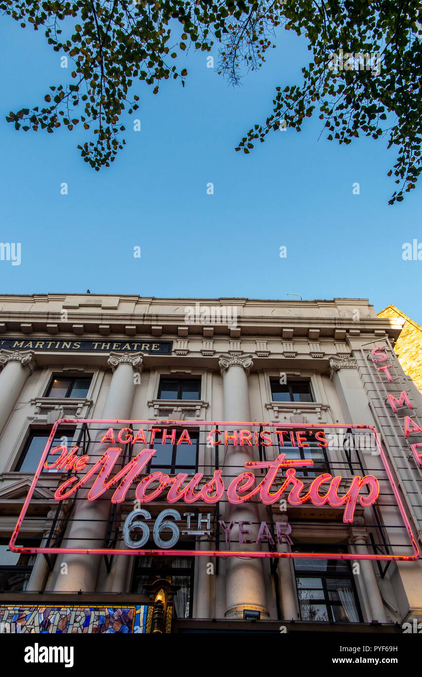 2018 - Die lang laufenden Krimi die Mausefalle in seinem 66. Jahr in Londons West End Stockfoto