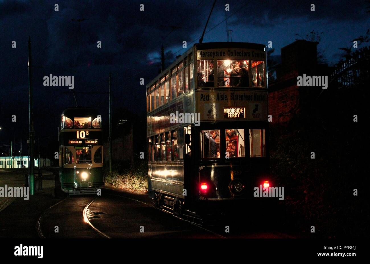 Wirral, Großbritannien Merseyside Straßenbahnen setzen auf Twilight Ereignis für 1. Mal credit Ian Fairbrother/Alamy Stockfotos Stockfoto