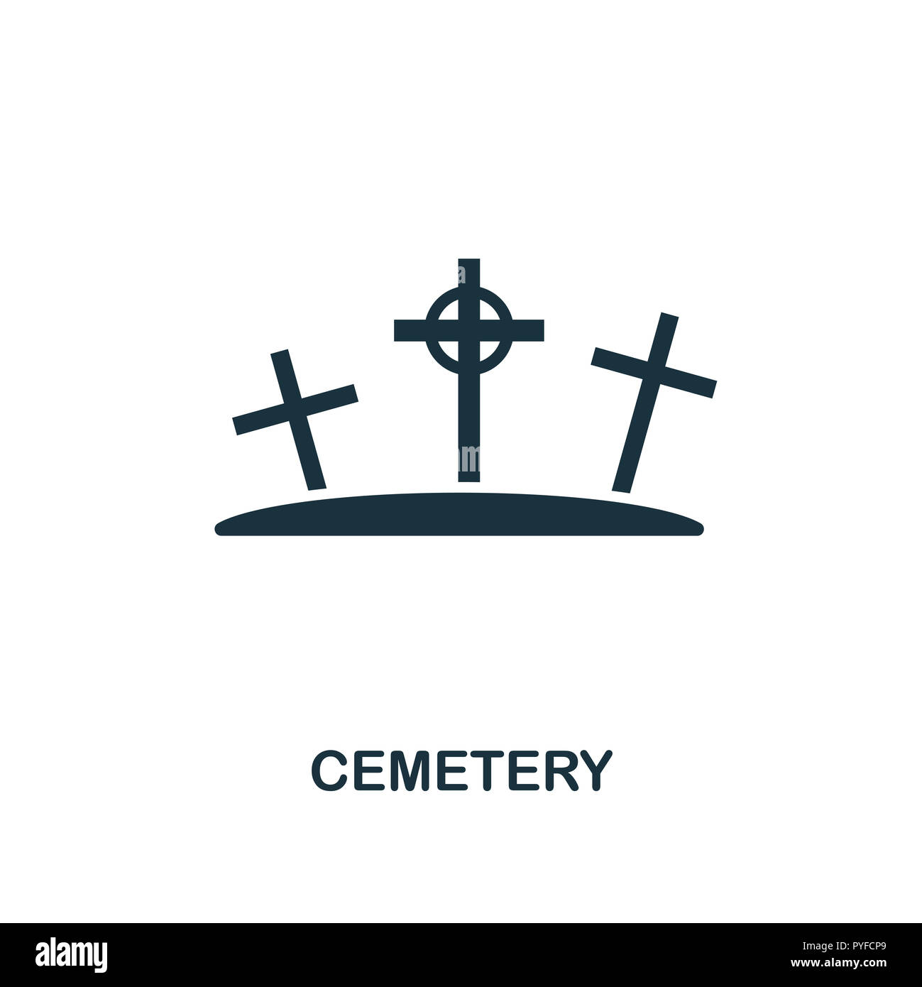 Friedhof Symbol. Premium Design von Halloween Collection. UX und UI. Pixel Perfect Friedhof Symbol. Für Webdesign, Anwendungen, Software, drucken. Stockfoto