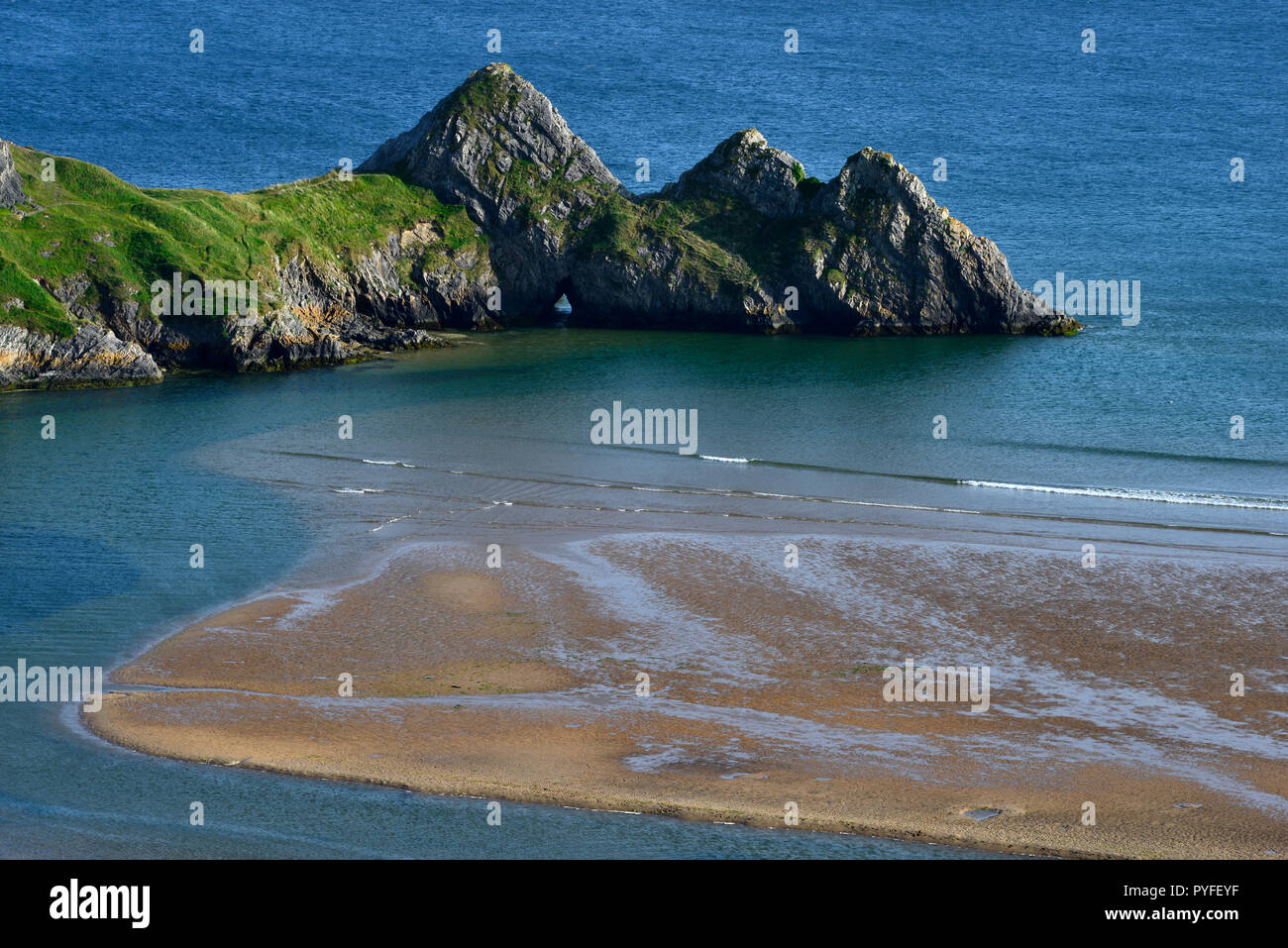 Three Cliffs Bay und Strand, das Gower, South Wales (5) Stockfoto