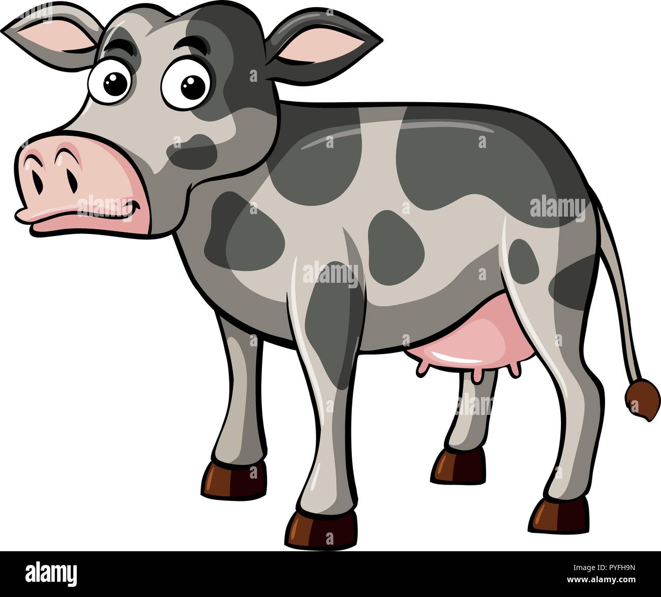 Kuh Mit Glucklichen Gesicht Abbildung Stock Vektorgrafik Alamy
