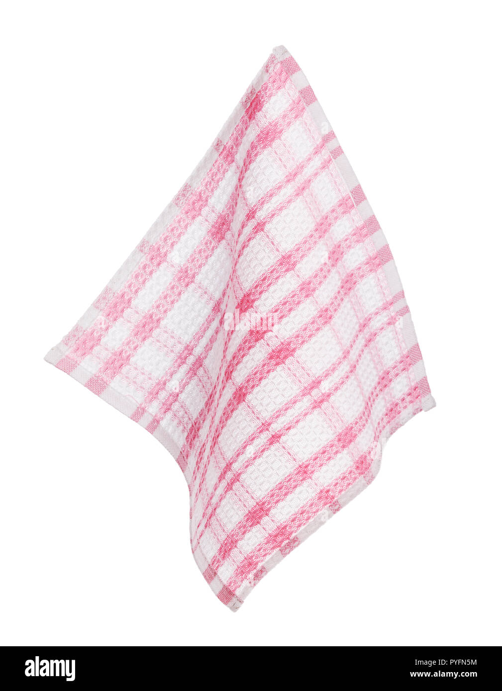 Küche Baumwolle Serviette rosa Farbe, isoliert Stockfoto