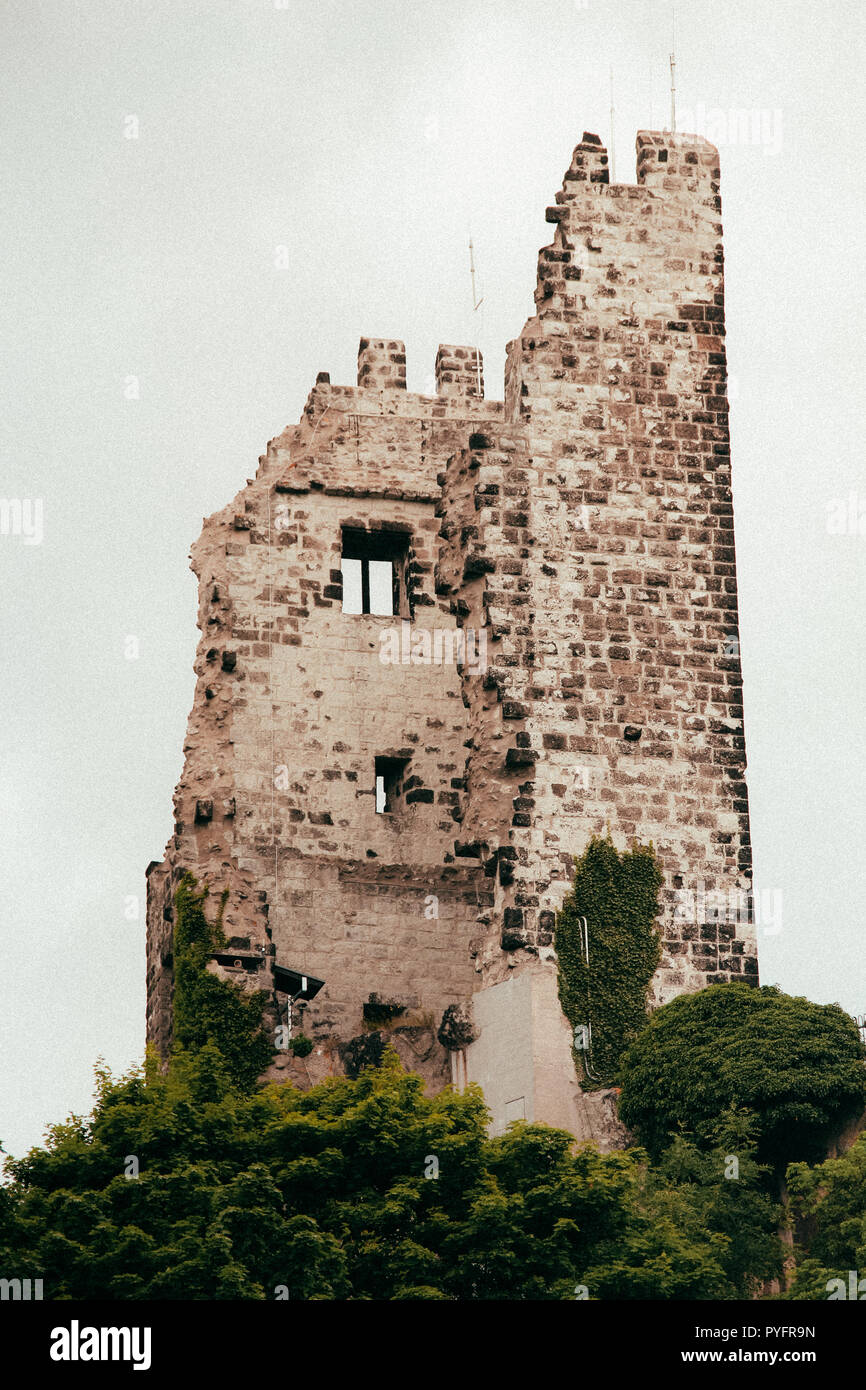 Blick auf die 'Drachenfels/Drachen Rock'in Bonn, Deutschland Stockfoto