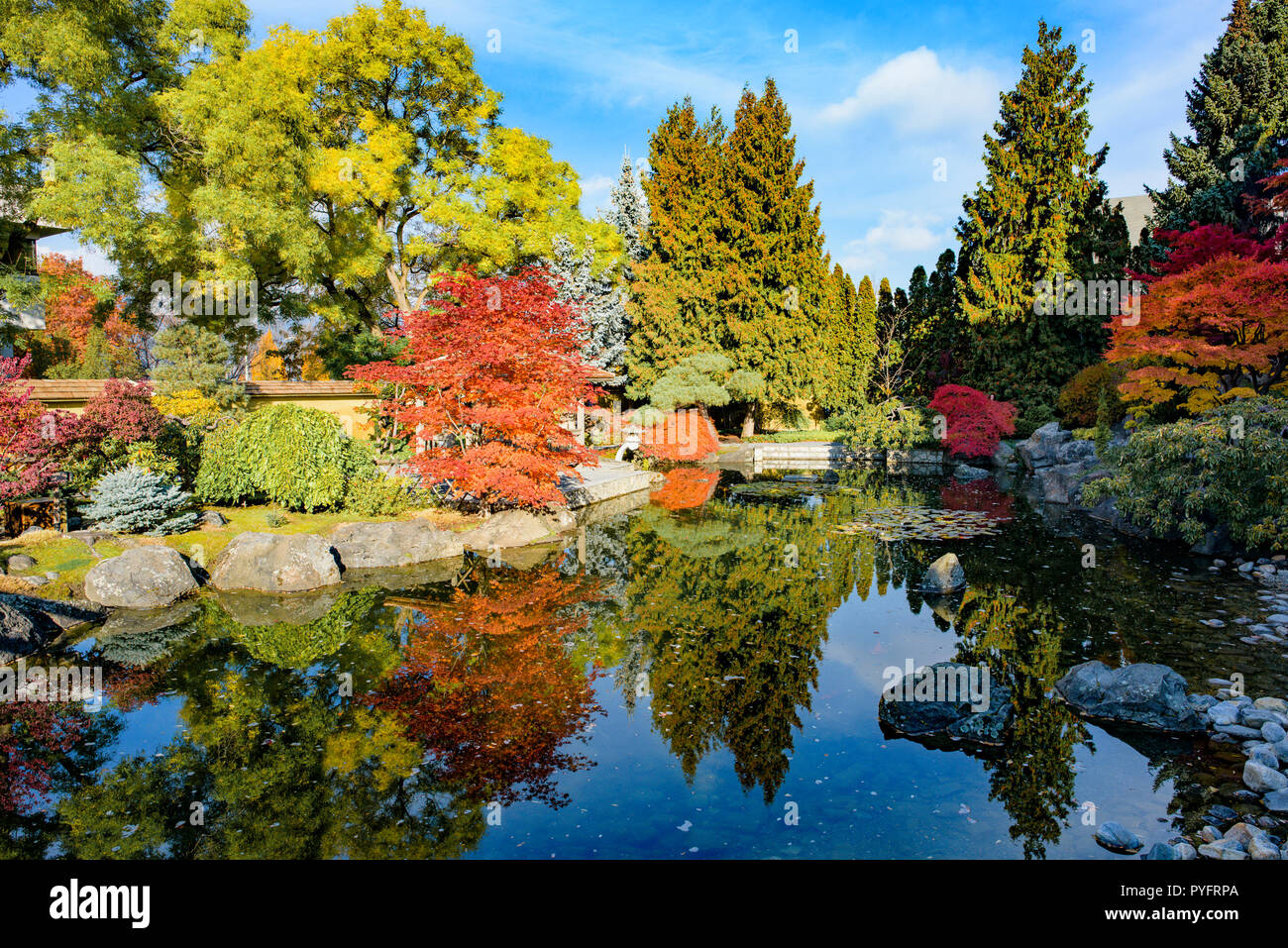 Kasugai japanischer Garten, Kelowna, British Columbia, Kanada Stockfoto