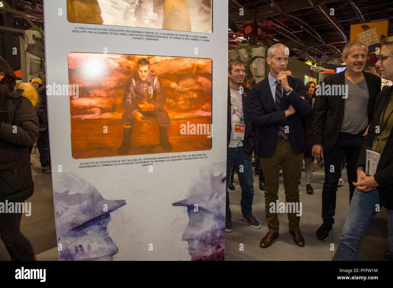 Franck Riester französische Ministerin für Kultur, besucht die Lounge (Anzeigen) PARIS SPIELE WOCHE in Paris Ausstellung am 27. Oktober 2018 Die 2018 Paris Spiele Woche fair ist eine video Spiele Ausstellung von Versailles nach Paris. Stockfoto