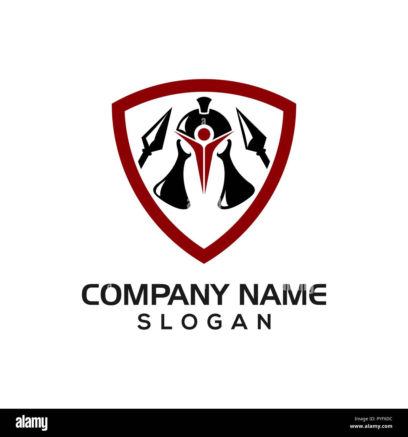 Krieger Lab, eine Kombination von Becher und Krieger Helm als Logo Vorlagen für verschiedene Arten von Geschäften für Labore und Soldaten. Stockfoto