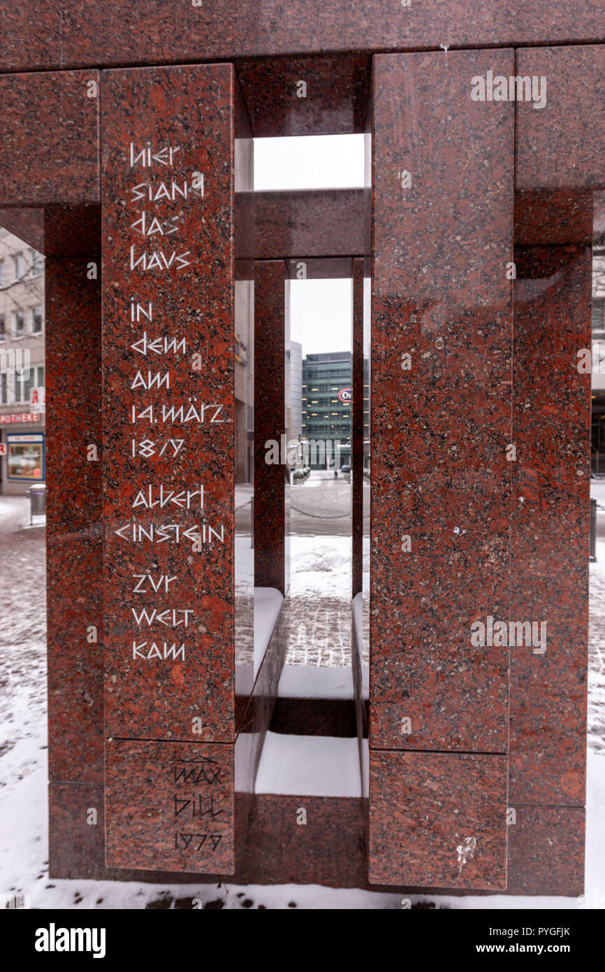 Albert Einstein die Denkmal, Bahnhofstraße, Ulm, Baden-Württemberg, Deutschland Stockfoto