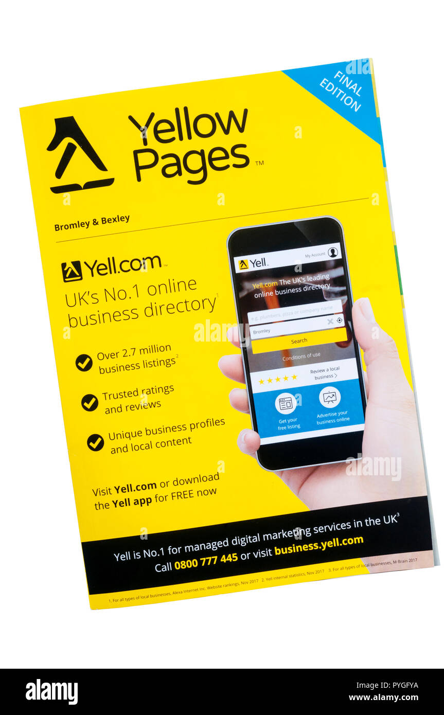 Letzte Kopie drucken von Gelbe Seiten Business Directory. Stockfoto