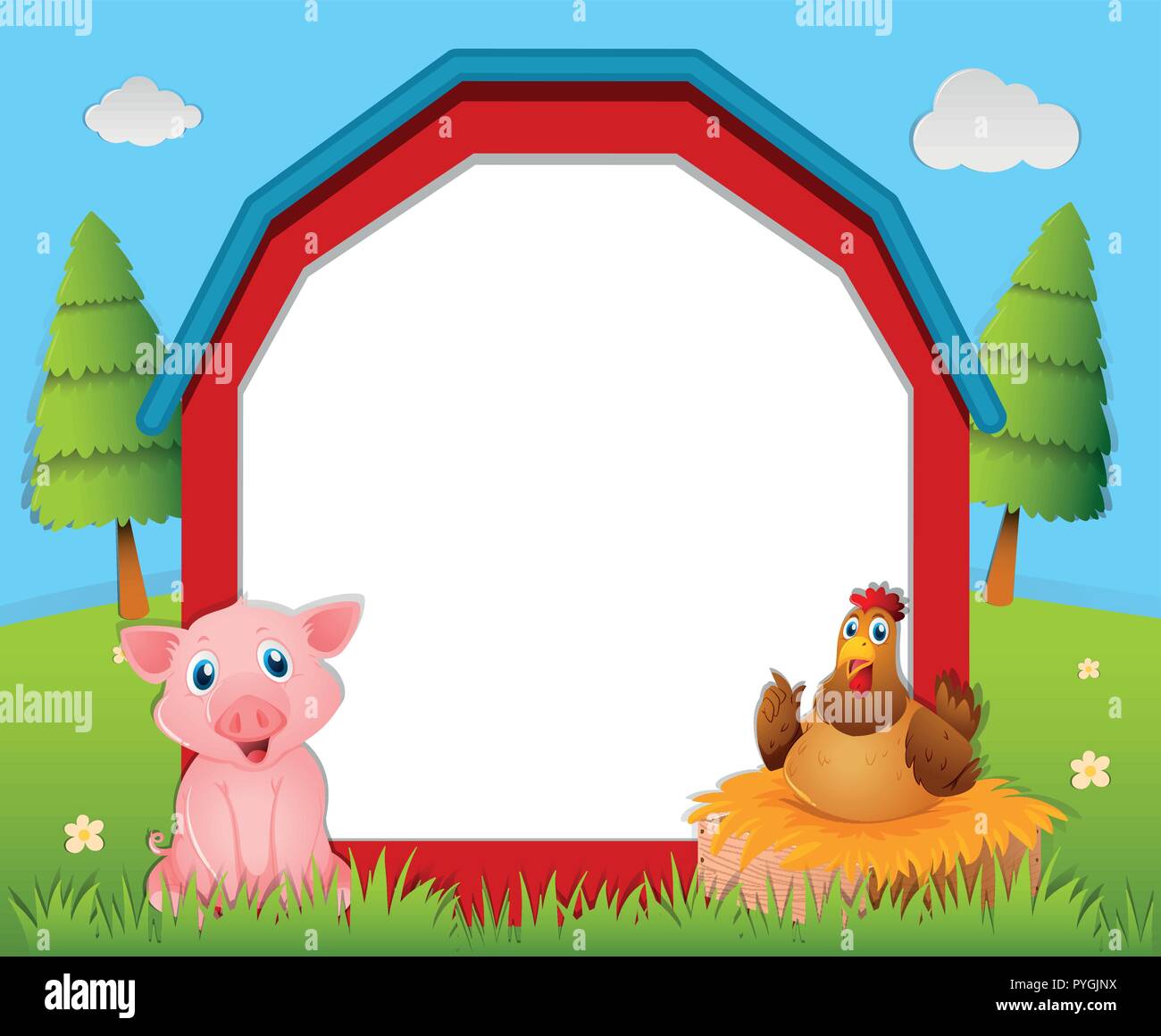  Foto zu Schablone mit Schwein und Huhn Abbildung Stock-Vektorgrafik - Alamy 