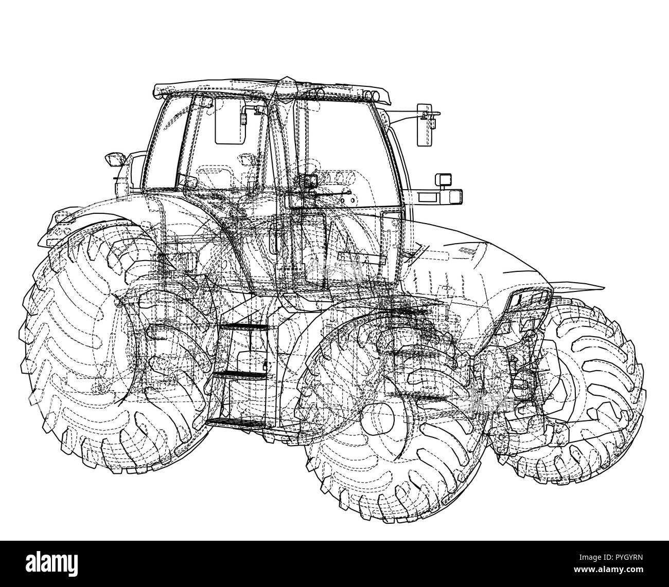 Farm Traktor Konzept. Vektor Stock Vektor