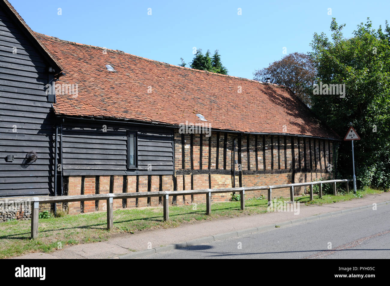 Holz gerahmt Scheune, Little Wymondley, Hertfordshire Stockfoto