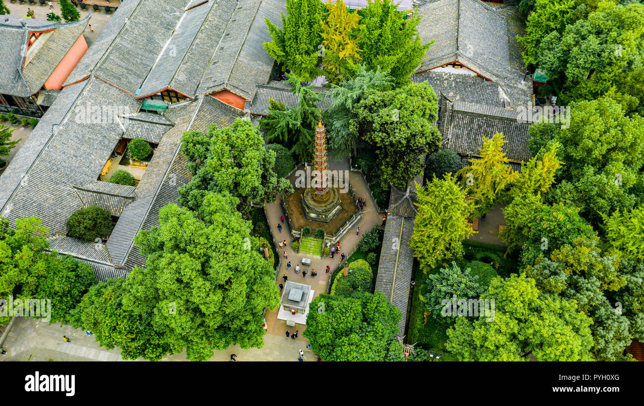 Pagode am Wenshu Yuan oder Wenshu Kloster, Chengdu, China Stockfoto