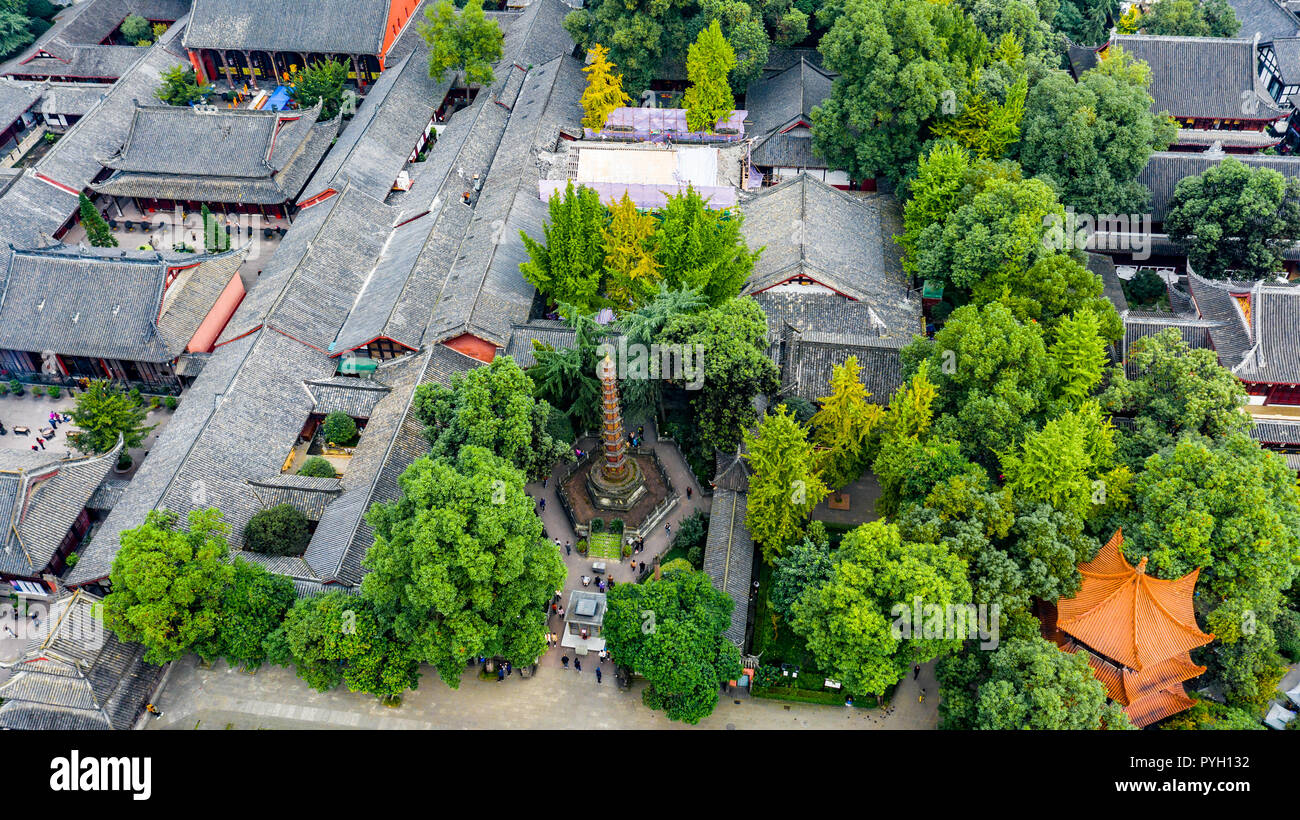 Pagode am Wenshu Yuan oder Wenshu Kloster, Chengdu, China Stockfoto