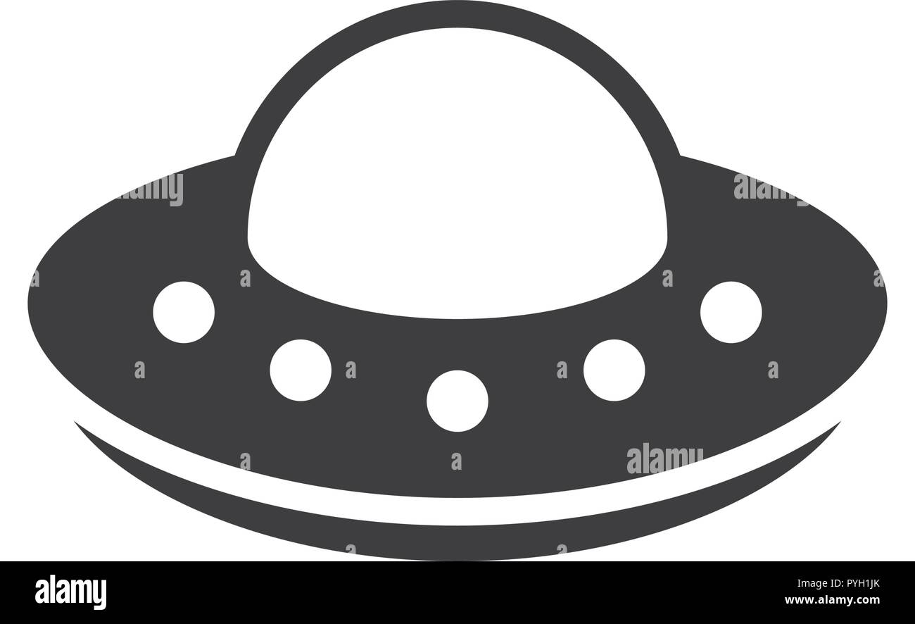 Einfache UFO-Symbol. Raumschiff, Alien Symbol und Zeichen Vector Illustration Design. Auf weissem Hintergrund Stock Vektor