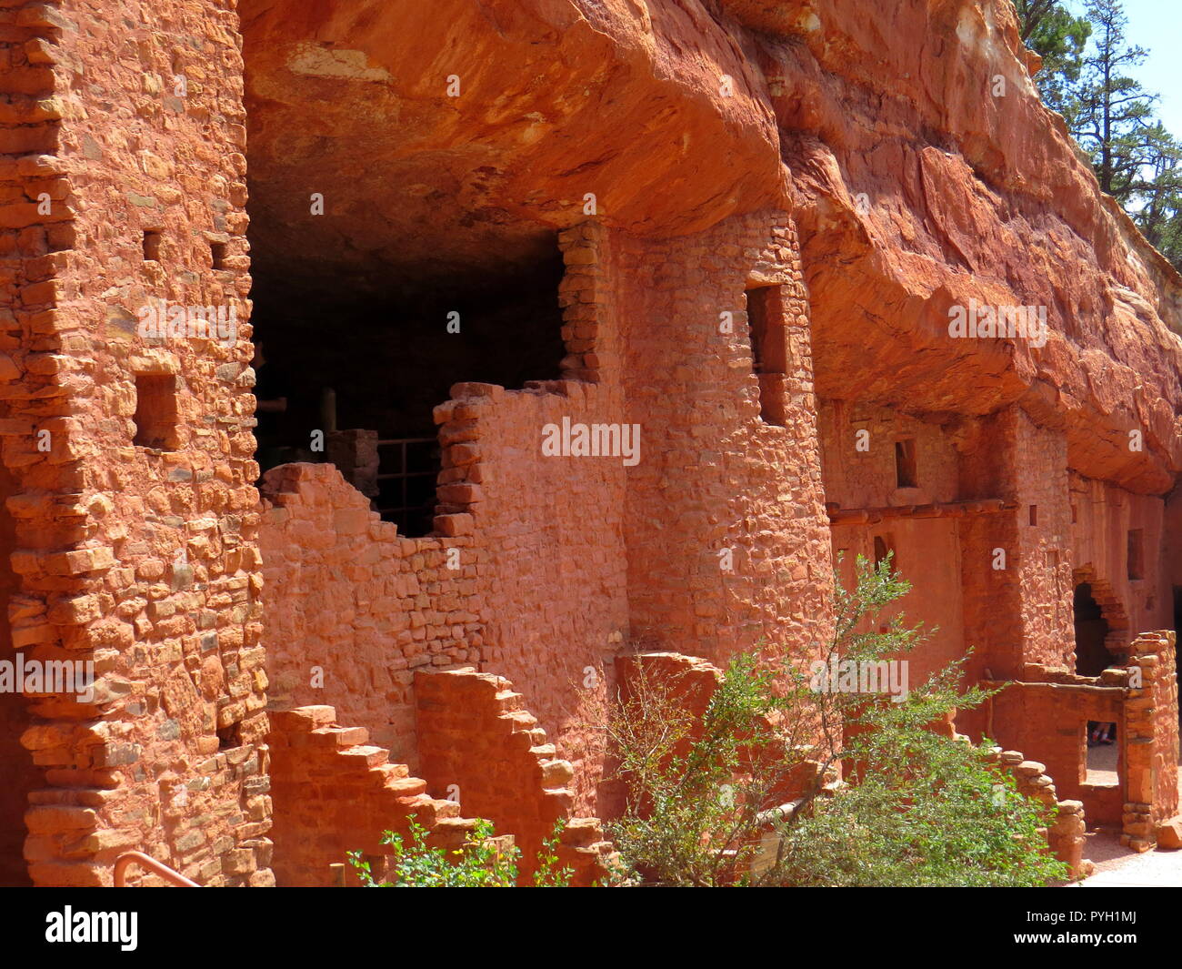 Manitou Cliff dwellings, roter Ziegelstein, Colorado Stockfoto